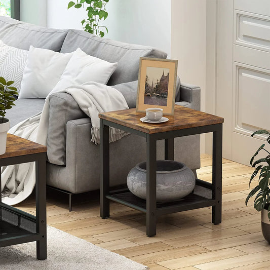 Recaceik Storage 3 Piece Modern Living Room Wooden Industrial Coffee Table Set